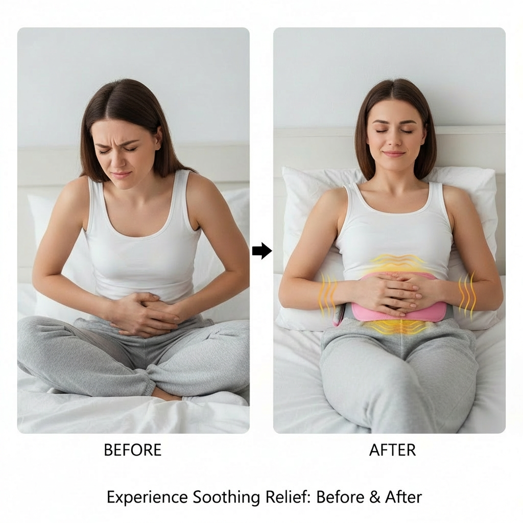 Eelctric Period Cramp Massager Vibrator Heating Pad For Menstrual Warm Uterus Belt Waist Back Massager Women Gift