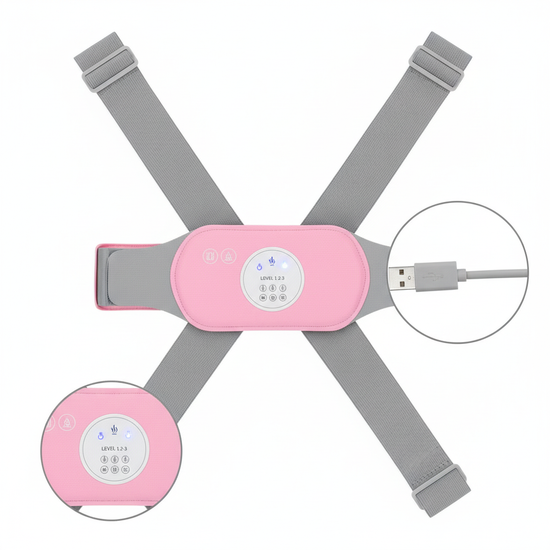 Eelctric Period Cramp Massager Vibrator Heating Pad For Menstrual Warm Uterus Belt Waist Back Massager Women Gift